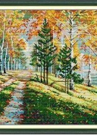 Набор для вышивания по нанесённой на канву схеме "autumn 3".  aida 14ct printed, 53*36 см