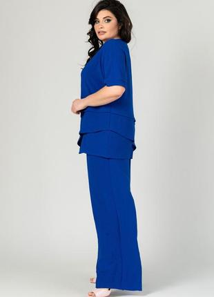 Яркий женский летний костюм из туники и брюк, большие размеры7 фото