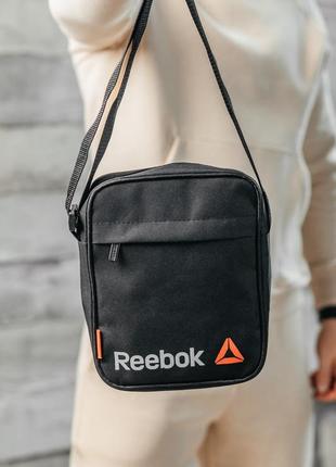 Барстека reebok, мужская сумка через плечо, текстильная барсетка на три отделения, брендовая сумка