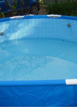 Качественный круглый бассейн каркасный со стальными стойками intex6 фото