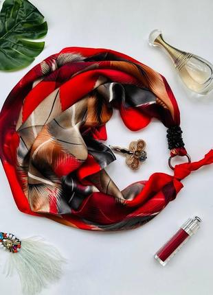 Дизайнерська хустка "королівський корал" від бренда my scarf, подарунок жінці3 фото