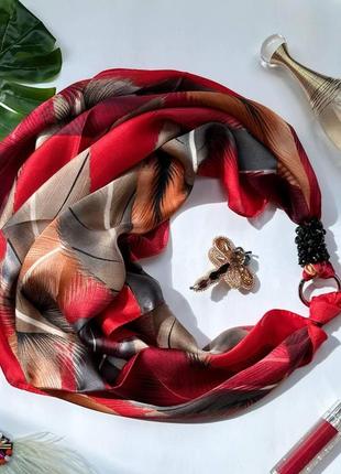 Дизайнерська хустка "королівський корал" від бренда my scarf, подарунок жінці2 фото