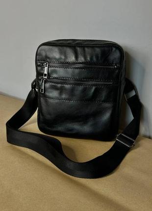 Мужская каркасная барсетка, вместительная сумка из натуральной кожи, кожаный мессенджер кожанная сумка бананка1 фото