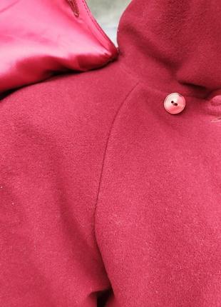 Пальто  пончо винтаж ретро бордо марсал 80%шерсть пончо бренд качество3 фото
