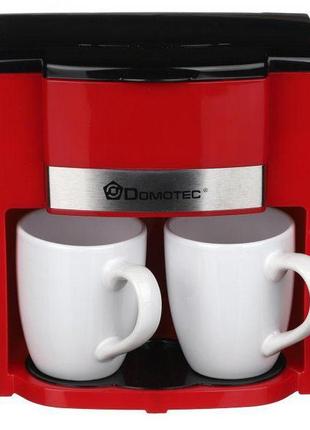 Капельная кофеварка domotec ms 0705 с двумя фарфоровыми чашками xf-939 в комплекте