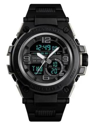 Фирменные спортивные часы skmei 1452bk black, брендовые мужские часы, ec-555 армейские часы3 фото