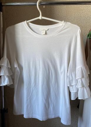 Белая блузка с коротким рукавом2 фото