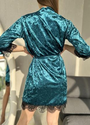 Набор женского нижнего белья: мраморный халат и комбинация5 фото