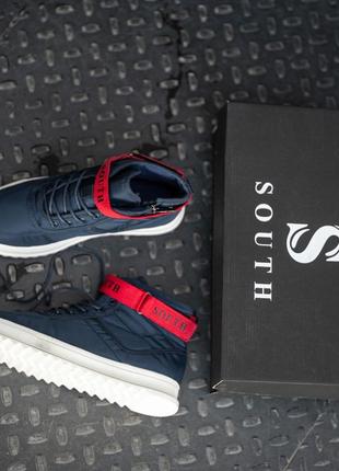 Кроссовки высокие south anomality navy red3 фото