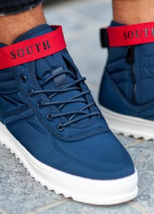 Кроссовки высокие south anomality navy red7 фото