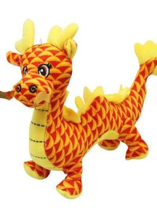 Уцінка. мʼяка іграша "китайський дракон", помаранчевий (23 см) розходиться по шву
