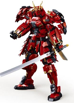 Конструктор sluban робот самурай 923 деталі червоний m38-b1183 з двома мечами