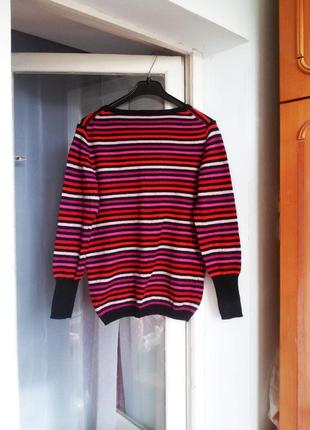 Кашемировый свитер в полоску maddison 100% кашемир4 фото