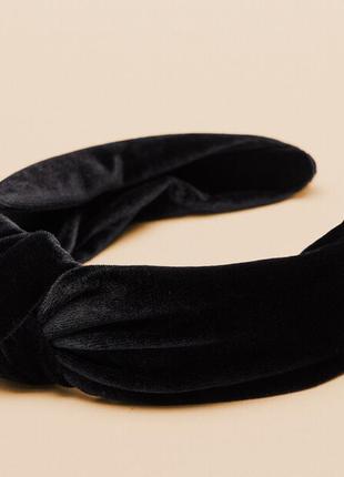 Черный бархатный ободок обруч для волос с узлом women'secret повязка на голову4 фото
