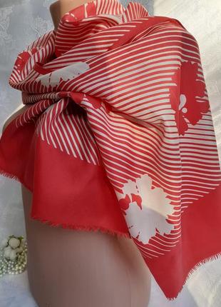 Шарф нашейный платок палантин натуральный шелк винтаж4 фото