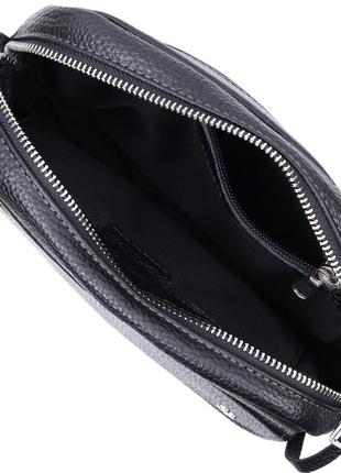 Удобная женская сумка кросс-боди из натуральной кожи grande pelle 11651 черная4 фото