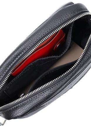 Удобная женская сумка кросс-боди из натуральной кожи grande pelle 11651 черная5 фото