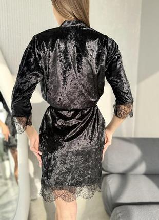 Набір мармурової білизни: халат і комбінація для жінок.7 фото