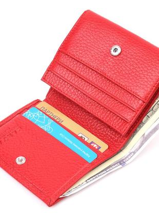 Женский небольшой кошелек с монетницей из натуральной кожи karya 21380 красный5 фото