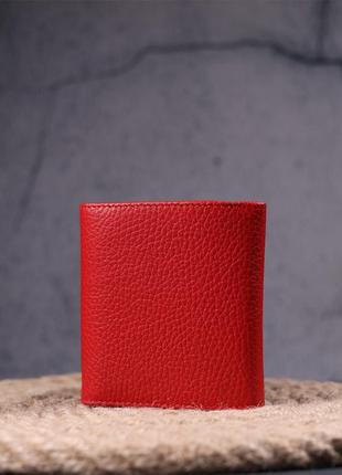 Женский небольшой кошелек с монетницей из натуральной кожи karya 21380 красный8 фото