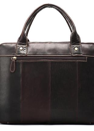 Сумка-портфель мужская из кожи vintage 20004 коричневая2 фото