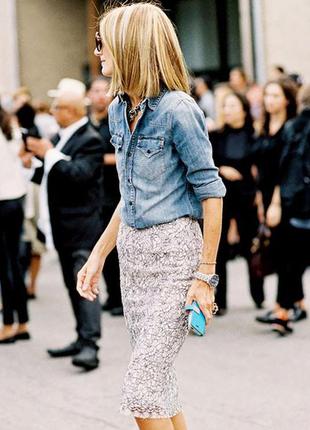 Рубашка джинсовая варенка ярко-голубая