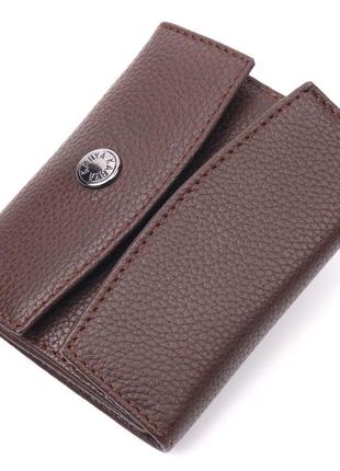 Жіночий компактний гаманець із натуральної шкіри karya 21341 коричневий