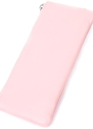 Стильная ключница нежного цвета из натуральной кожи st leather 22510 розовый2 фото
