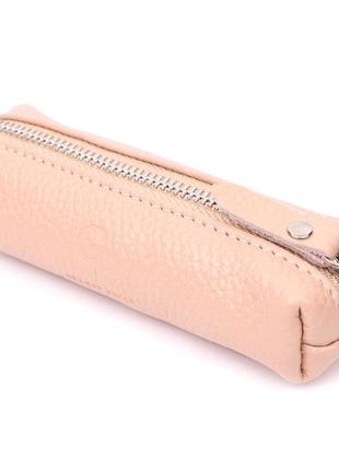 Гарна жіноча шкіряна ключниця grande pelle 11638 рожевий1 фото