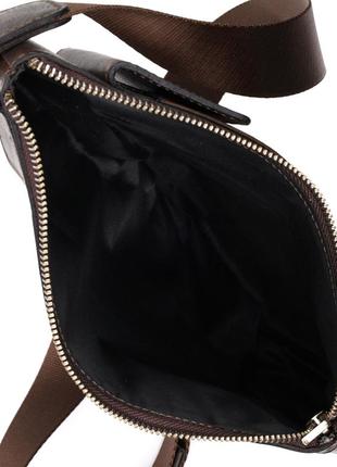 Стильная мужская сумка на плече из натуральной кожи grande pelle 11669 коричневая4 фото
