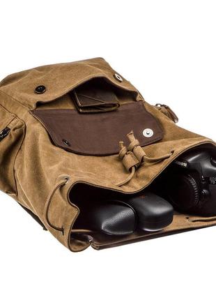 Рюкзак текстильный походный vintage 20134 коричневый4 фото