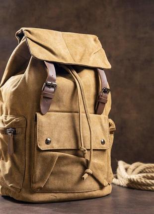 Рюкзак текстильный походный vintage 20134 коричневый6 фото