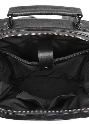 Рюкзак vintage 14949 шкіряний чорний8 фото