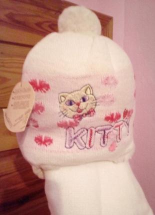 Комплект на зиму шапка и шалик для девочки!!! к одному году!!!!!!!!