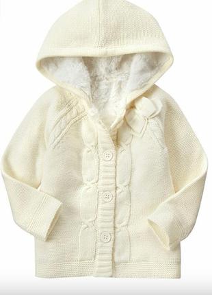 Кардиган свитер на меху теплый кофта для девочки