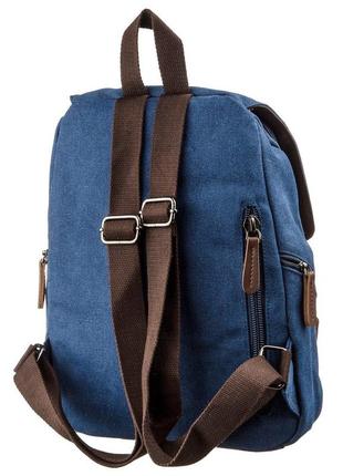 Компактный женский текстильный рюкзак vintage 20197 синий2 фото