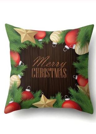 Новорічна подушка "merry christmas" під ялинку 45х45 см, декоративна подушка