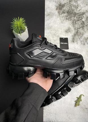 Кроссовки мужские черные prada cloudbust black стильные повседневные кроссовки прада демисезонные4 фото