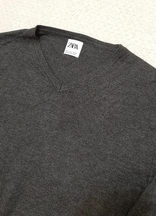 Серый свитер пуловер zara р. 48-50 (l) вискоза4 фото