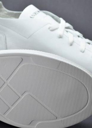 Мужские спортивные туфли кожаные кеды белые anri alexus 200035 фото