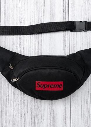 Поясная сумка бананка supreme black2 фото