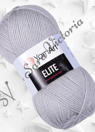 Акриловая серая пряжа yarnart elite (ярнарт элит) 855 лунное затмение