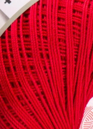Червона пряжа бавовна для в'язання гачком yarnart violet (ярнарт віолет) 6328 червоний2 фото
