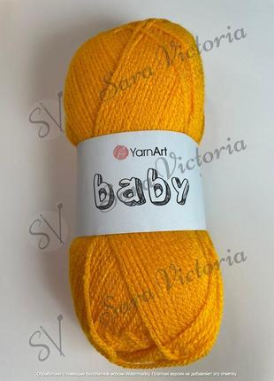 Пряжа желтая yarnart baby (ярнарт беби) 586 подсолнух