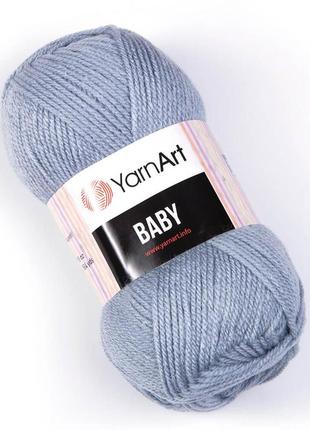 Пряжа серая yarnart baby (ярнарт беби) 3072 стальной