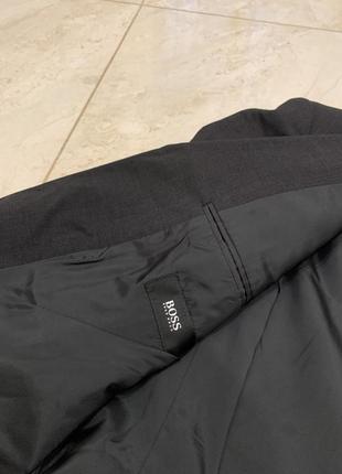 Вінтажний чоловічий вовняний піджак hugo boss темно сірий оригінал5 фото