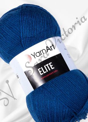 Акрилова синя пряжа yarnart elite (ярнарт еліт) 209 джинсовий