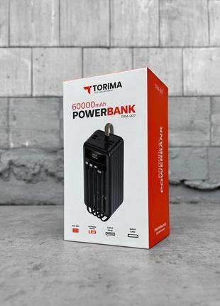 Мощный переносной power bank 60000 mah torima trm-007 черный повербанк реальная емкость )5 фото