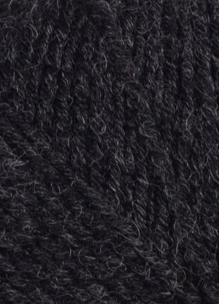 Черная меланж пряжа полушерсть  300 м 100 г yarnart super merino  (ярнарт супер мерино) 1441 антрацит2 фото