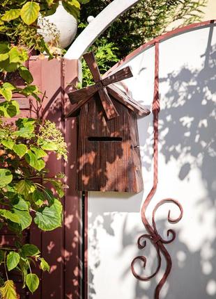 Почтовый ящик деревянный мельница высота 38см